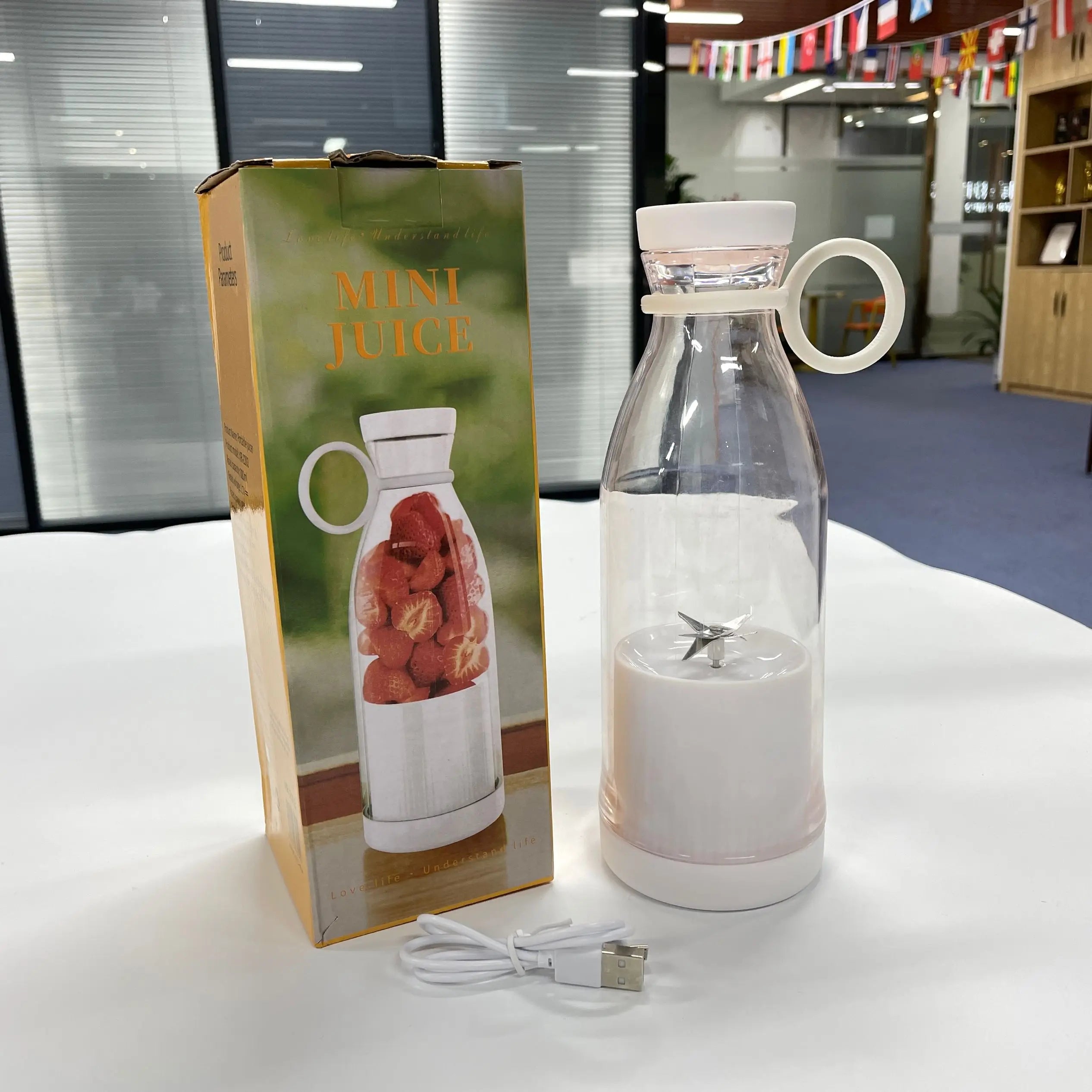 Mini Mixeur De Fruits  Usb Portable Électrique En Acier Inoxydable